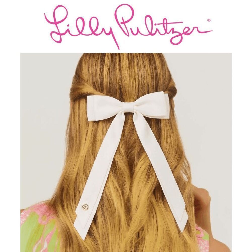 🎀 LILLY PULITZER Coconut Barrette Bow Hair Clip NEW WITH TAGS